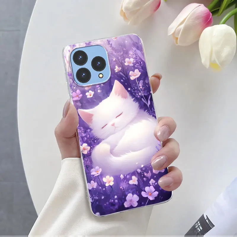 For Cubot P80 Case 2023 Luxury Phone Case For Cubot P80 6.58" Marble Butterfly Flower Clear Soft Silicone TPU Protective Cover