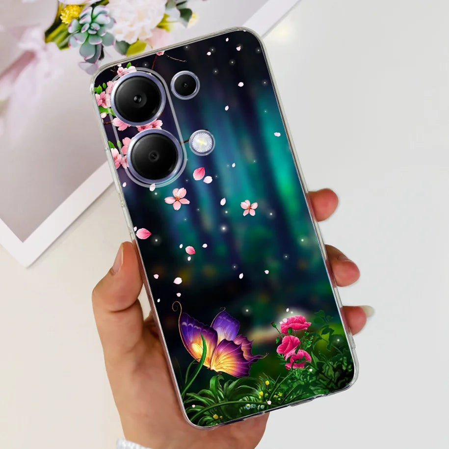 For Xiaomi Poco M6 Pro 2024 Case New Fashion Marble Cartoon Cover Soft Clear Silicone Funda For Xiaomi Poco M6 Pro 4G Phone Case