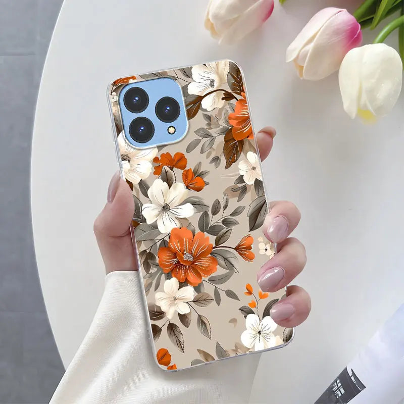 For Cubot P80 Case 2023 Luxury Phone Case For Cubot P80 6.58" Marble Butterfly Flower Clear Soft Silicone TPU Protective Cover