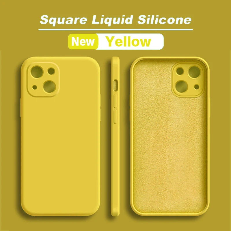 Luxury Liquid Silicone Shockproof Case for iPhone 14 15 Plus X XS XR Max Mini Back Soft Cover