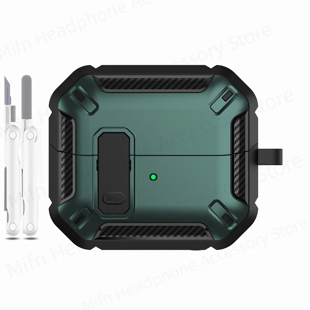 Newest carbon fibre switch earphone cover for Men For Samsung Galaxy Buds 3/Buds3 Pro Buzz 3 Pro Earbuds Case with cleaning kit