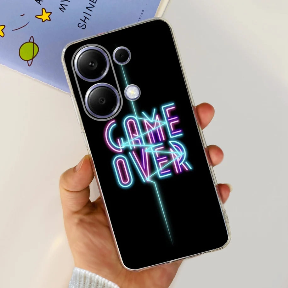 For Xiaomi Poco M6 Pro 2024 Case New Fashion Marble Cartoon Cover Soft Clear Silicone Funda For Xiaomi Poco M6 Pro 4G Phone Case