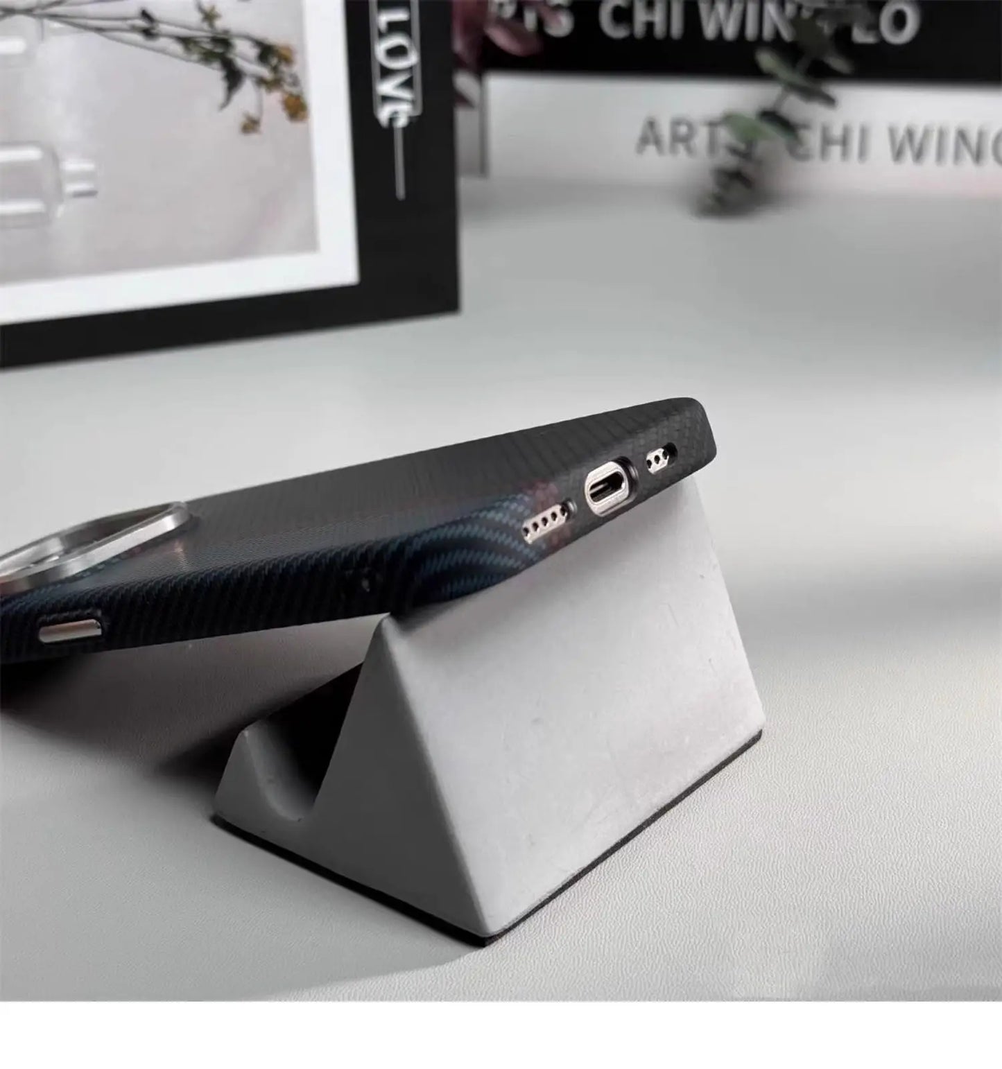 Abstract Carbon Fibre MagSafe Case for iPhone 16 15 Pro Max 14 Cover Wireless Charging Alloy Lens Camera Bumper Hard Armor Shell