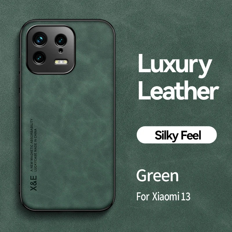 For Xiaomi 13 Case Built in Metal Plate Magnetic Car Holder Phone Case For Xiaomi Mi13 Mi 13 Pro Xiaomi13 5G Leather Back Cover