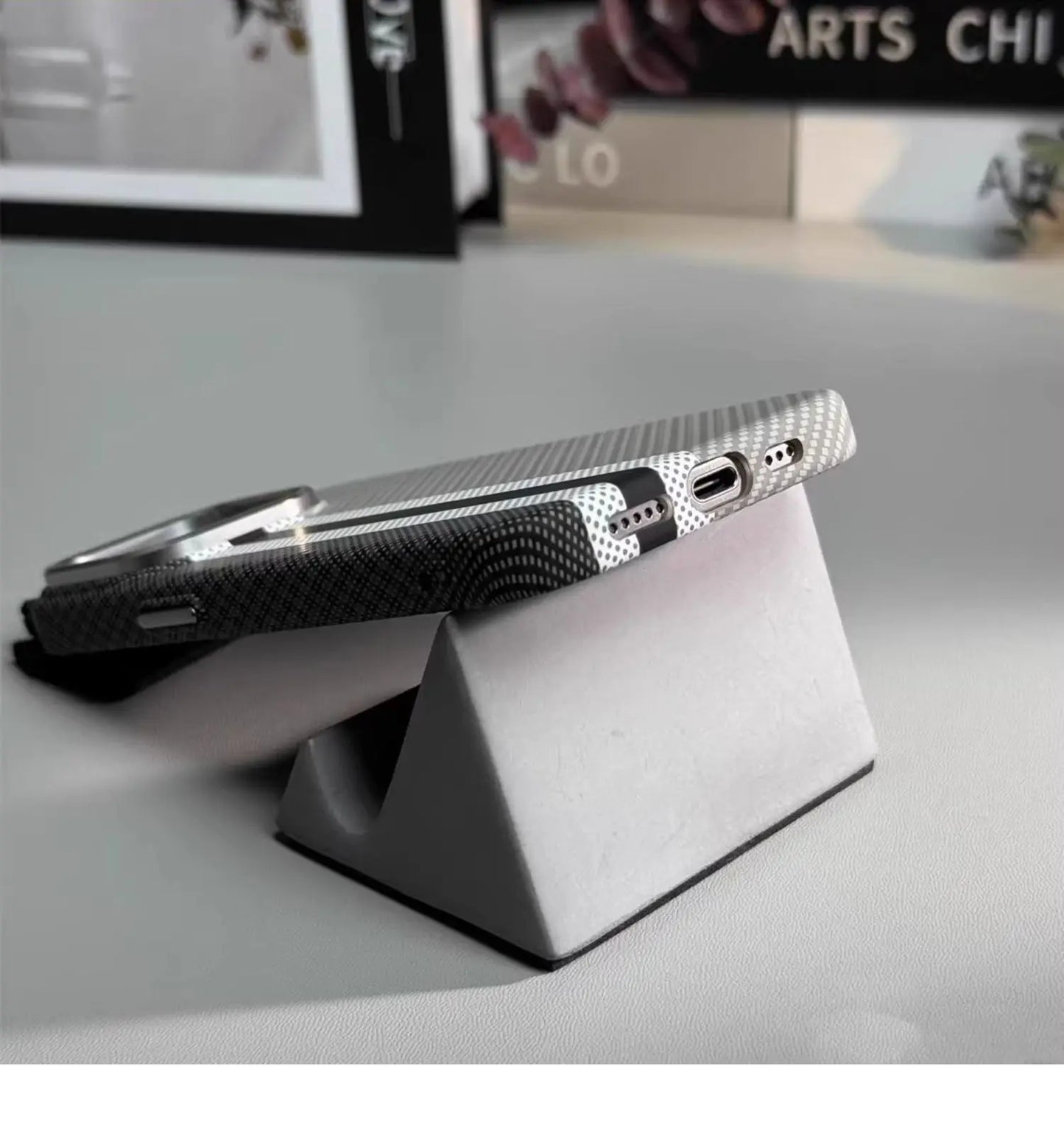 Abstract Carbon Fibre MagSafe Case for iPhone 16 15 Pro Max 14 Cover Wireless Charging Alloy Lens Camera Bumper Hard Armor Shell