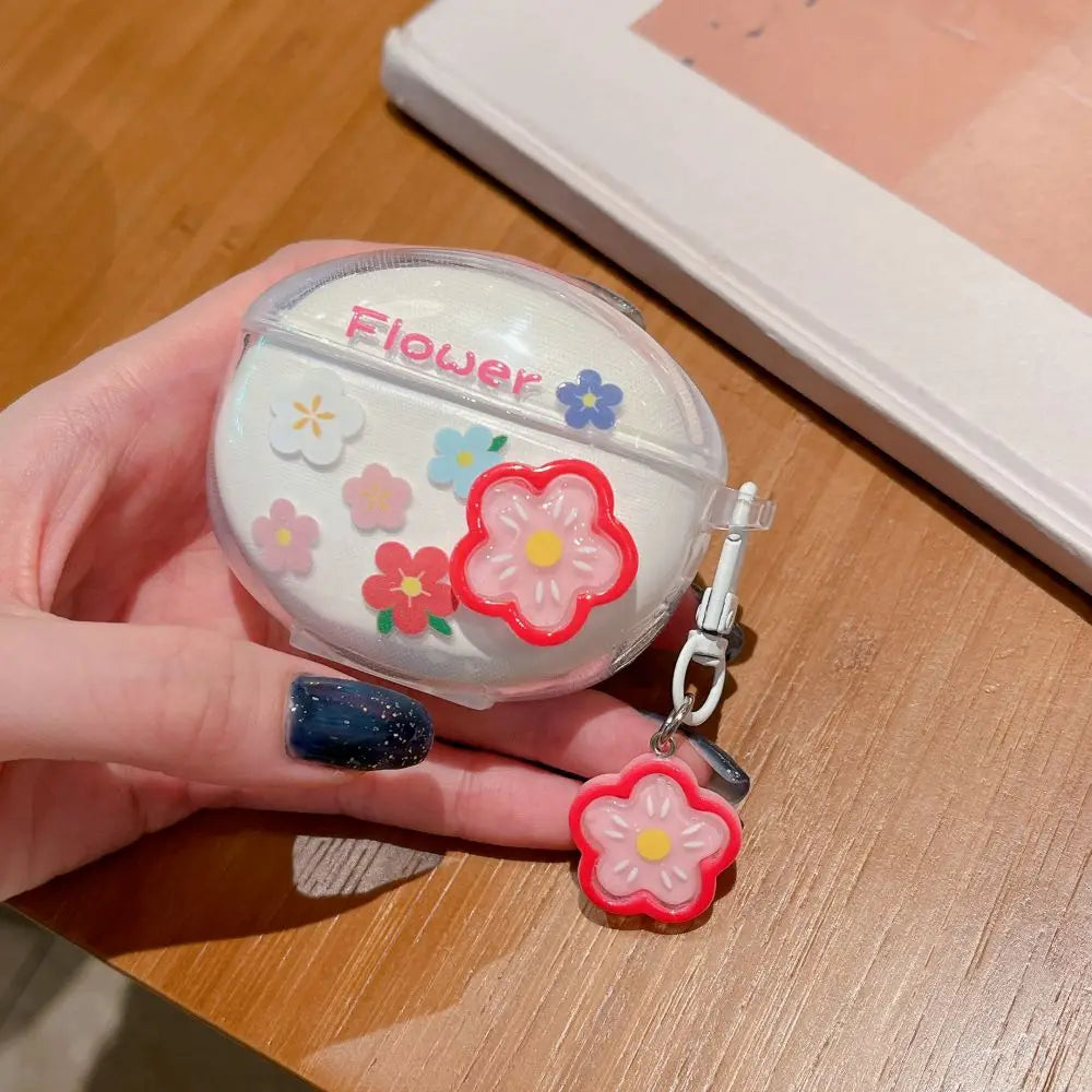 3D Flower Fruit Pattern Headphone Case For Xiaomi Redmi Buds 6 Buds 5 Pro Buds4 Active Buds 4 Lite Cover With Lovely Keychain