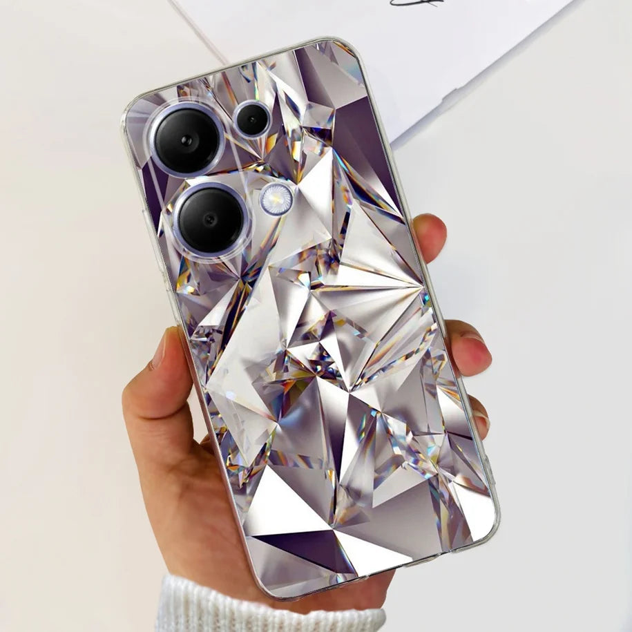 For Xiaomi Poco M6 Pro 2024 Case New Fashion Marble Cartoon Cover Soft Clear Silicone Funda For Xiaomi Poco M6 Pro 4G Phone Case