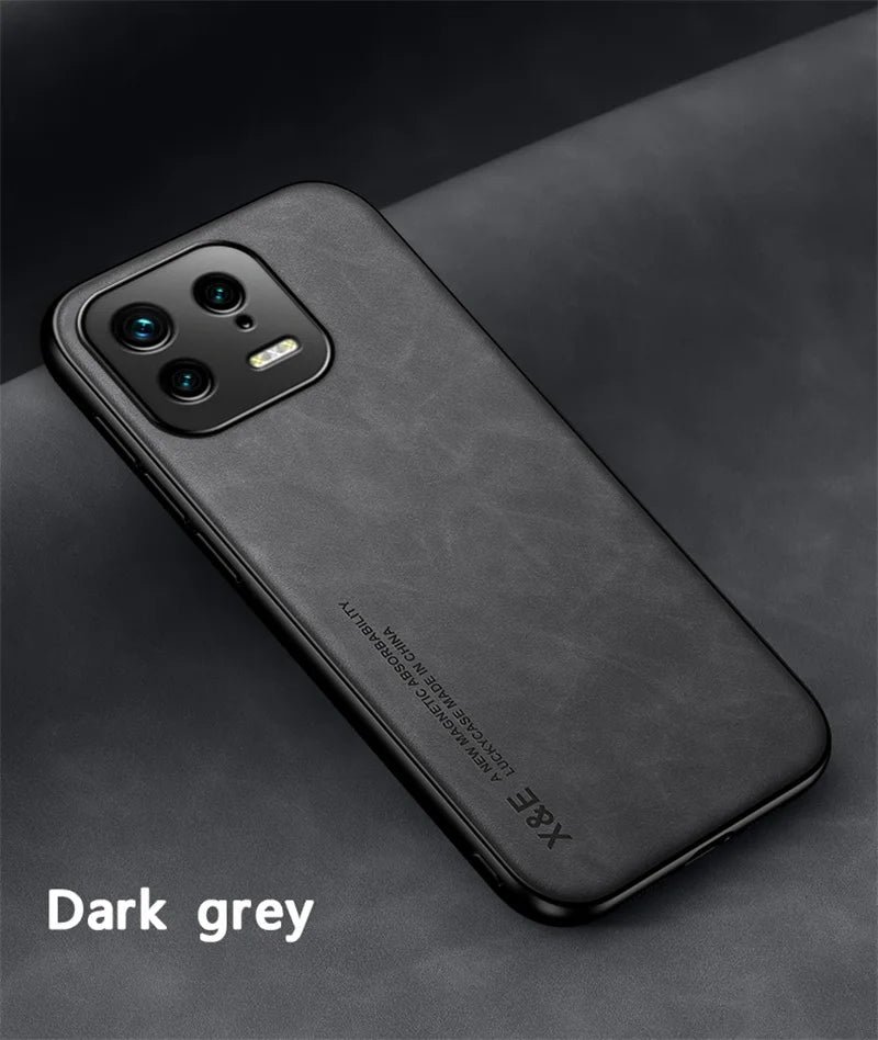 For Xiaomi 13 Case Built in Metal Plate Magnetic Car Holder Phone Case For Xiaomi Mi13 Mi 13 Pro Xiaomi13 5G Leather Back Cover
