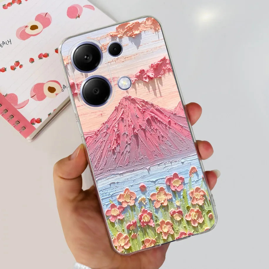 For Xiaomi Poco M6 Pro 2024 Case New Fashion Marble Cartoon Cover Soft Clear Silicone Funda For Xiaomi Poco M6 Pro 4G Phone Case