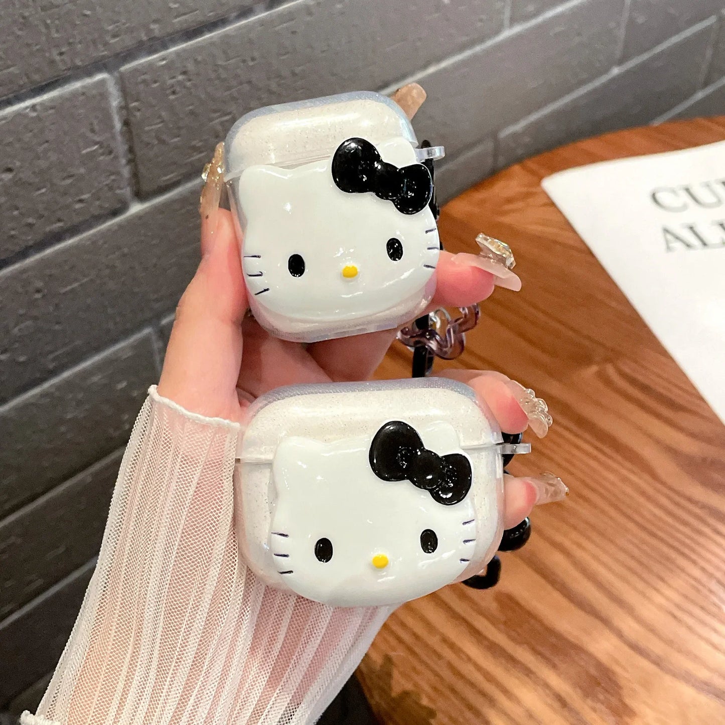Cute Pink Hello KT Cat Cover for AirPods 4 Cartoon Earphone Case for Airpods Pro2 Pro 3 2 1 Protective Cover with Keychain