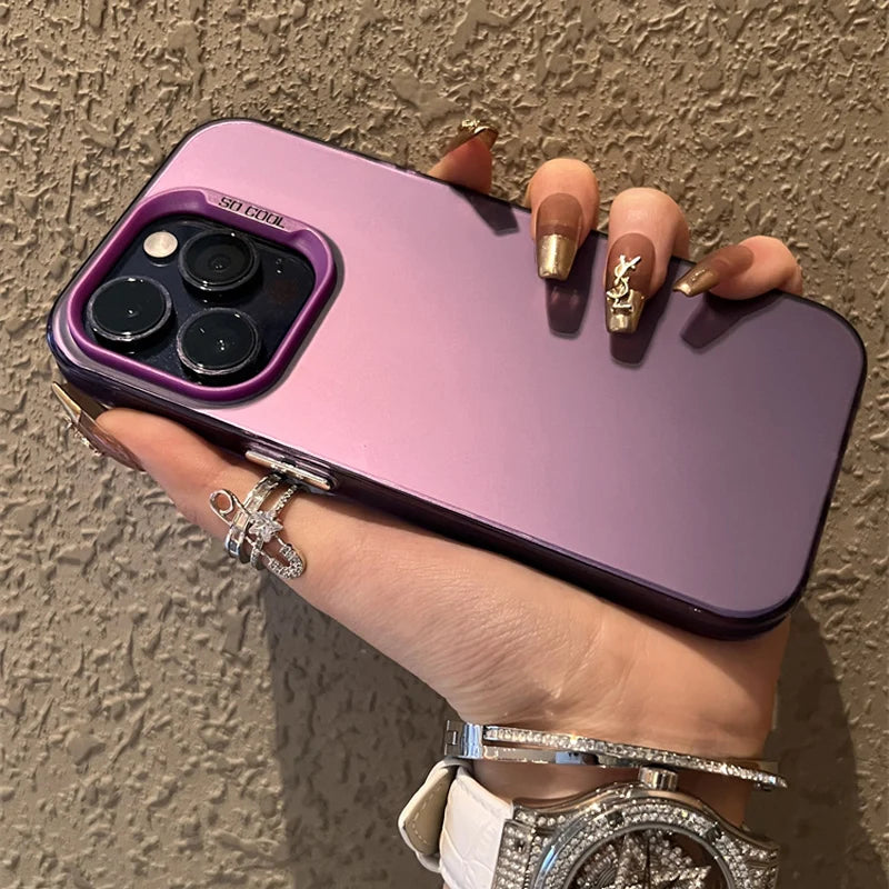 Luxury Matte Silver Electroplated Phone Case For iPhone 11 12 13 14 15 16 Pro Max Plus X Xs Max XR Shockproof Bumper Cases Cover