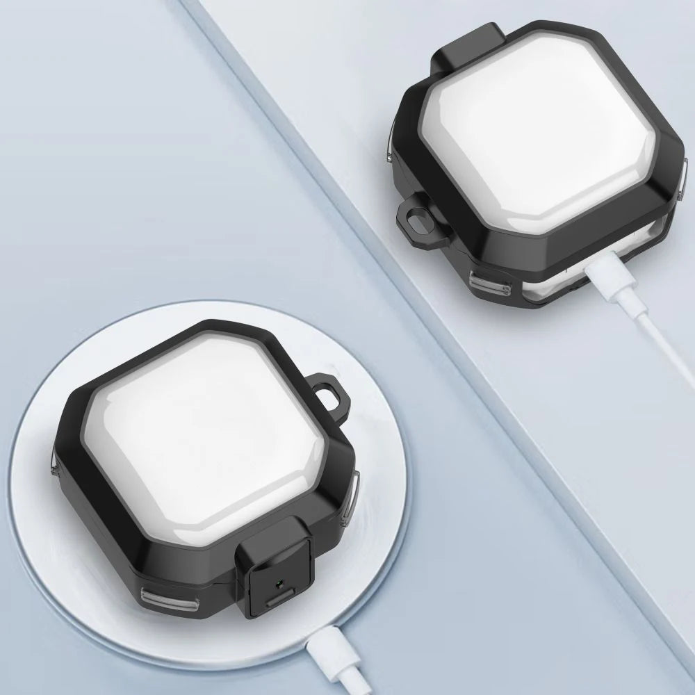 Security Lock Transparent Cover For Samsung Galaxy Buds 2 Pro Buds FE Live Buzz 2 Pro Case Shockproof Coque With Keychain Cases