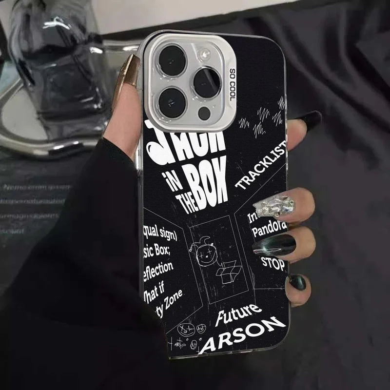 1PC Singer J-Hope -Arson Phone Case Phone Case IMD color silver shell For iPhone 16 15 14 13 12 11 Pro Max Plus