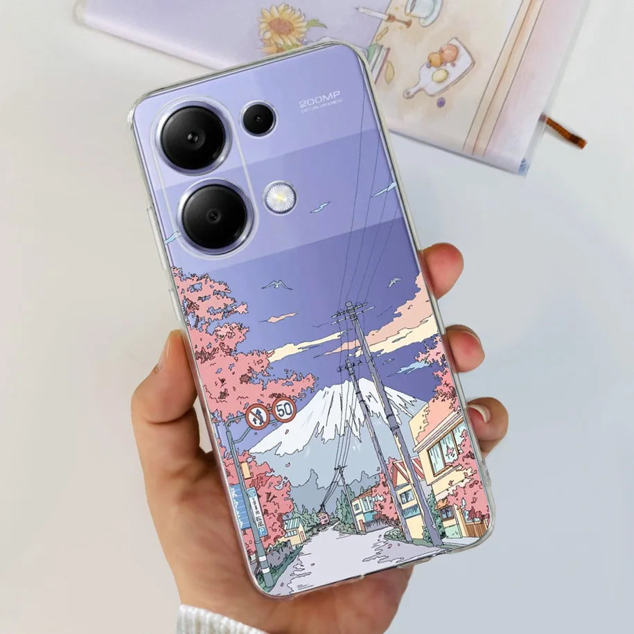 For Xiaomi Poco M6 Pro 2024 Case New Fashion Marble Cartoon Cover Soft Clear Silicone Funda For Xiaomi Poco M6 Pro 4G Phone Case