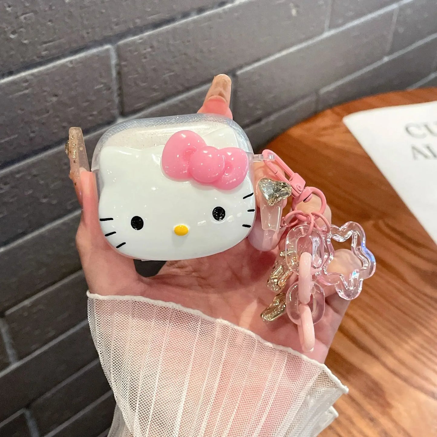 Cute Pink Hello KT Cat Cover for AirPods 4 Cartoon Earphone Case for Airpods Pro2 Pro 3 2 1 Protective Cover with Keychain