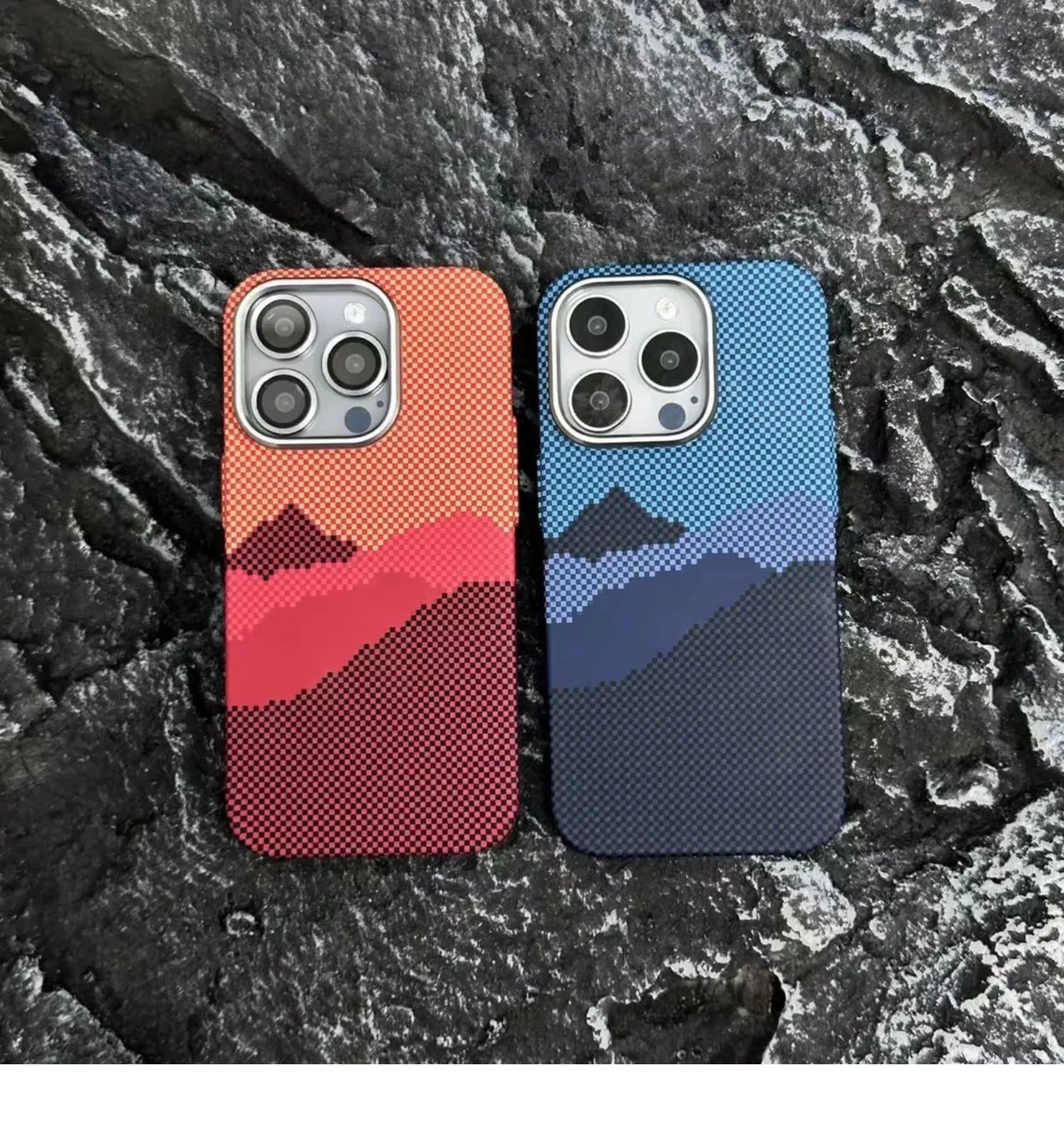 Abstract Carbon Fibre MagSafe Case for iPhone 16 15 Pro Max 14 Cover Wireless Charging Alloy Lens Camera Bumper Hard Armor Shell
