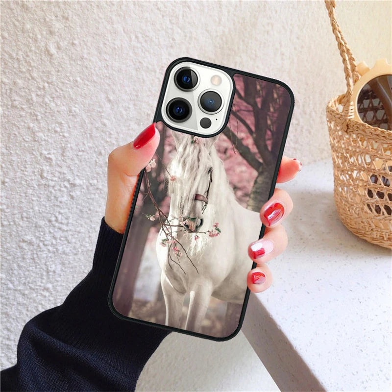 Running animal horse Phone Case for iPhone X XS XR 16 PRO MAX 15 14 PLUS 11 12 13 mini Back Cover Fundas Shell
