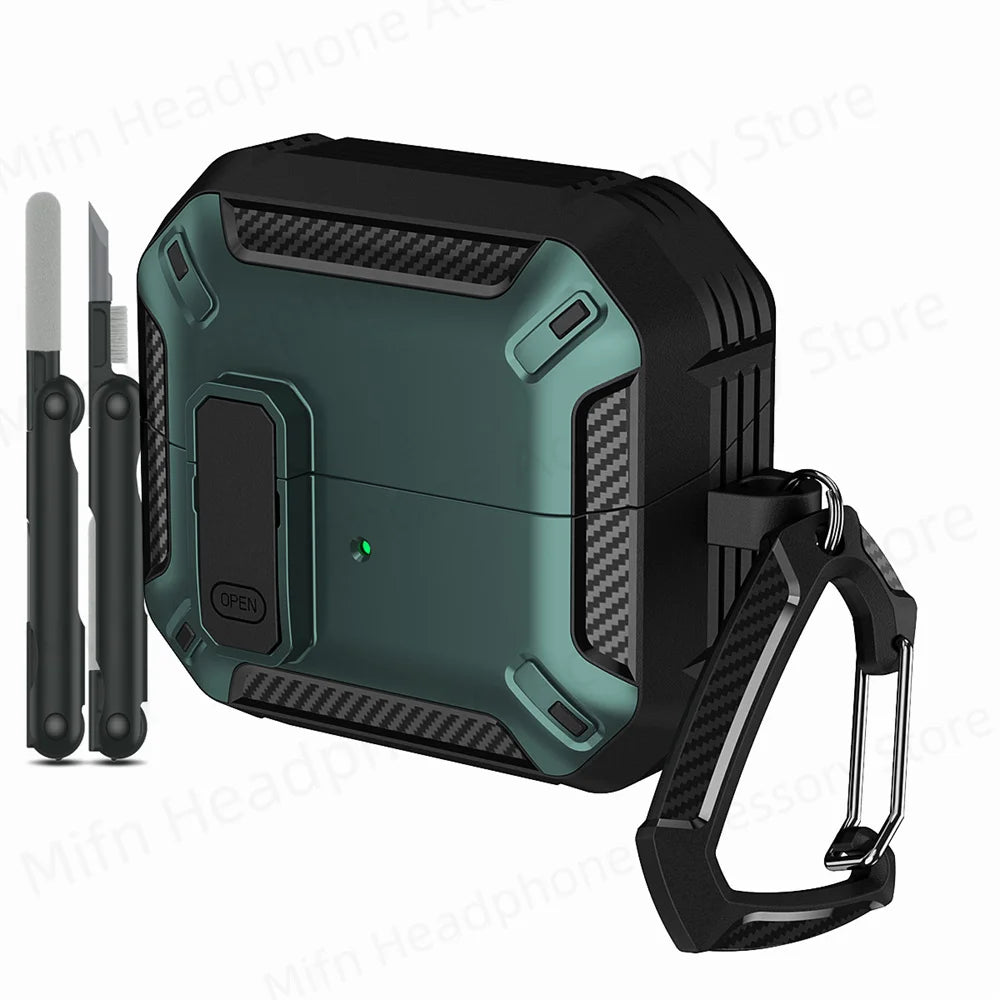 Newest carbon fibre switch earphone cover for Men For Samsung Galaxy Buds 3/Buds3 Pro Buzz 3 Pro Earbuds Case with cleaning kit