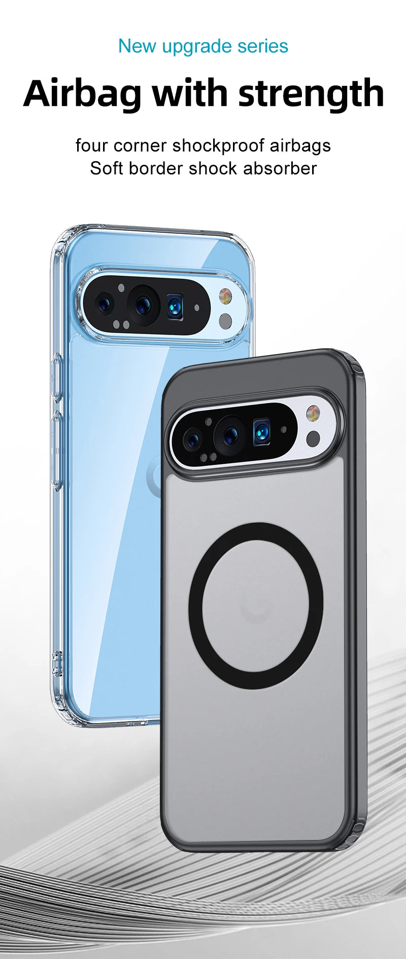 For Google Pixel 9 Pro XL 8 7 Pro 8a 7a Magsafe Case Matte White & Clear Wireless Charging Shockproof Magnetic Armor Cover