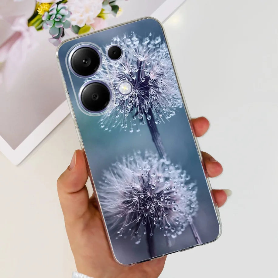 For Xiaomi Poco M6 Pro 2024 Case New Fashion Marble Cartoon Cover Soft Clear Silicone Funda For Xiaomi Poco M6 Pro 4G Phone Case
