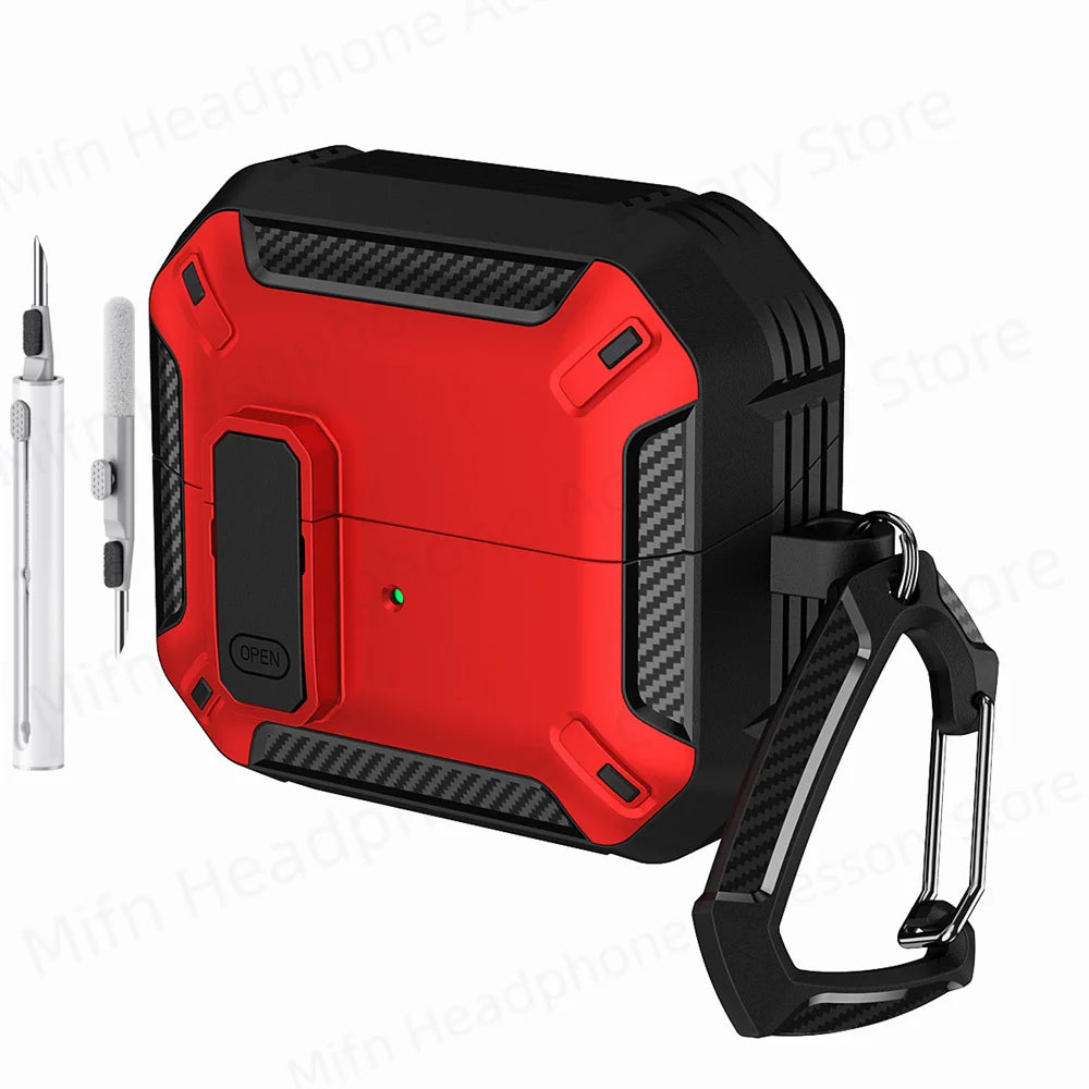 Newest carbon fibre switch earphone cover for Men For Samsung Galaxy Buds 3/Buds3 Pro Buzz 3 Pro Earbuds Case with cleaning kit