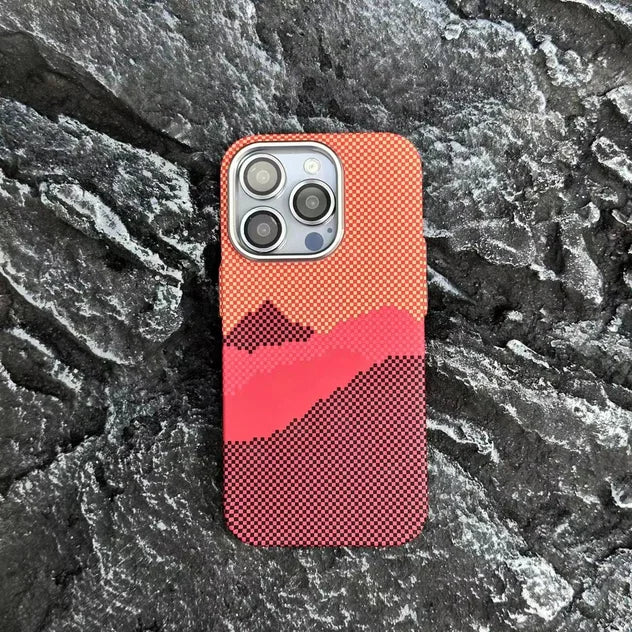 Abstract Carbon Fibre MagSafe Case for iPhone 16 15 Pro Max 14 Cover Wireless Charging Alloy Lens Camera Bumper Hard Armor Shell