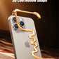 Metal 3D Track Bumper Phone Case For iPhone 16 Plus 15 14 Pro Max 15Pro Aluminum Alloy Frameless Shell Air Bag Shockproof Cover