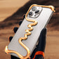 Metal 3D Track Bumper Phone Case For iPhone 16 Plus 15 14 Pro Max 15Pro Aluminum Alloy Frameless Shell Air Bag Shockproof Cover