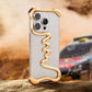 Metal 3D Track Bumper Phone Case For iPhone 16 Plus 15 14 Pro Max 15Pro Aluminum Alloy Frameless Shell Air Bag Shockproof Cover