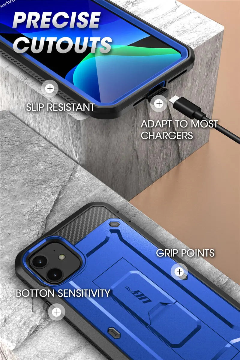 For iPhone 11 Case 6.1" (2019 Release) SUPCASE UB Pro Full-Body Rugged Holster Cover with Built-in Screen Protector & Kickstand