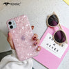Glossy Marble Phone Case for iPhone 11 Pro Max XR XS MAX Soft Pink White Laser Luxury Cases for iPhone 6 6s 7 8 Plus Shell Cover - Caseverse