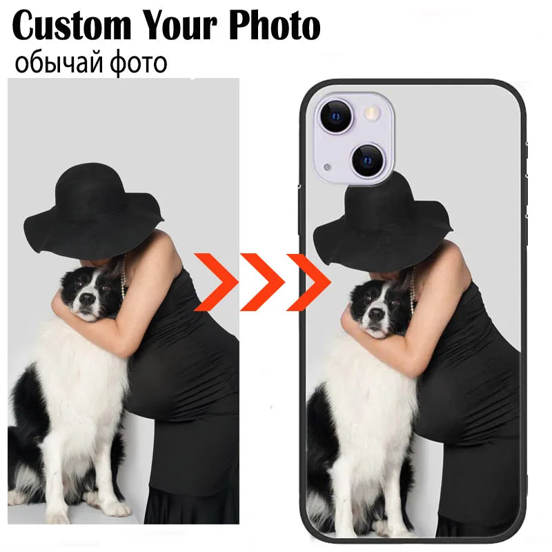 Custom Phone Cases For iphone 14 Pro Max 13 Mini 14 Plus Glass Silicone Cover Customized DIY Photo Personalized Pictures Fundas - Caseverse
