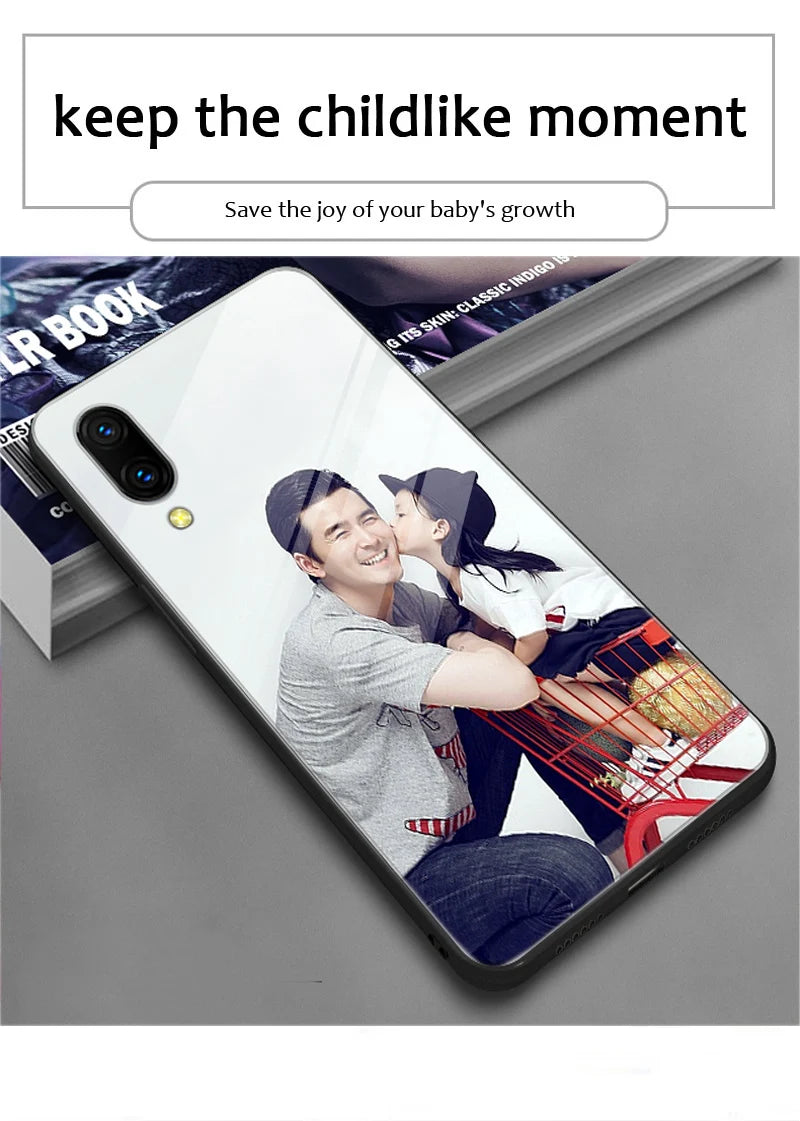 Custom Phone Cases For iphone 14 Pro Max 13 Mini 14 Plus Glass Silicone Cover Customized DIY Photo Personalized Pictures Fundas - Caseverse