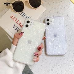 Glossy Marble Phone Case for iPhone 11 Pro Max XR XS MAX Soft Pink White Laser Luxury Cases for iPhone 6 6s 7 8 Plus Shell Cover