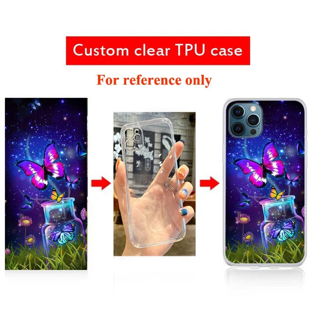 Custom Phone Cases For iphone 14 Pro Max 13 Mini 14 Plus Glass Silicone Cover Customized DIY Photo Personalized Pictures Fundas - Caseverse