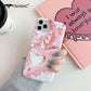 Marble Glossy Phone Case for iPhone 11 Pro Max XR X XS MAX Soft White Gold Luxury Cases for iPhone 7 8 Plus Covers Fashion Shiny - Caseverse