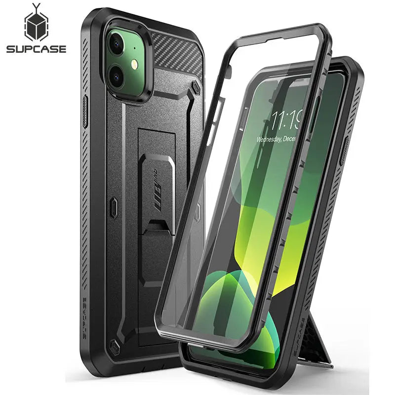 For iPhone 11 Case 6.1" (2019 Release) SUPCASE UB Pro Full-Body Rugged Holster Cover with Built-in Screen Protector & Kickstand - Caseverse