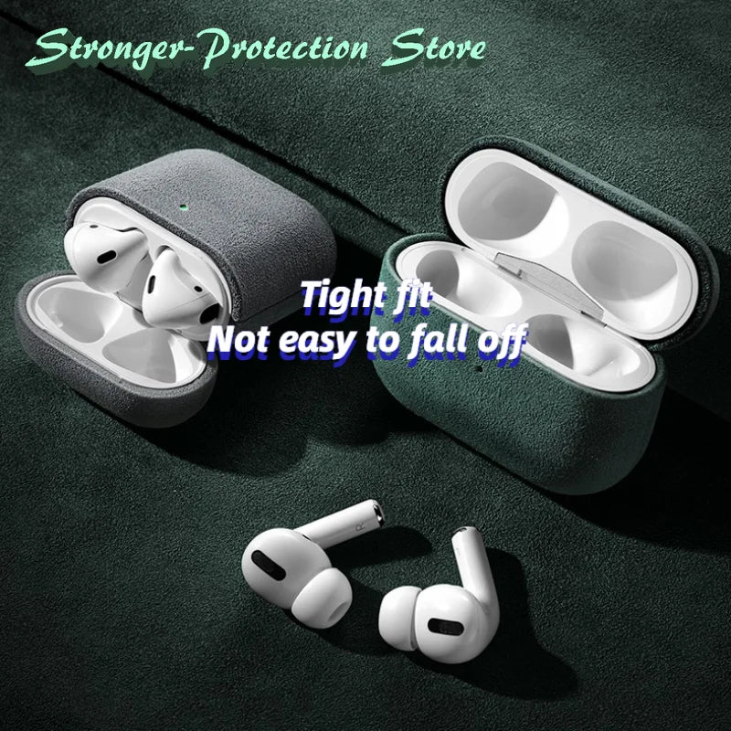 Italian Suede Leather Case For Airpods Pro 2 Luxury Artificial Leather All Inclusive Case For Airpods 4 3 Case Wireless Charge