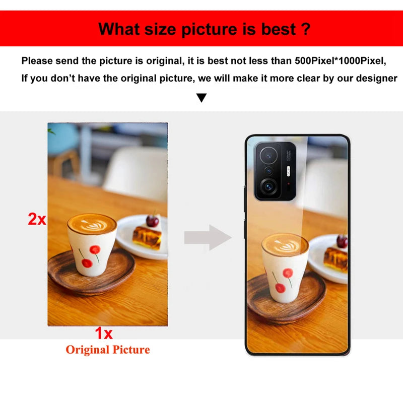 Custom Phone Cases For iphone 14 Pro Max 13 Mini 14 Plus Glass Silicone Cover Customized DIY Photo Personalized Pictures Fundas - Caseverse