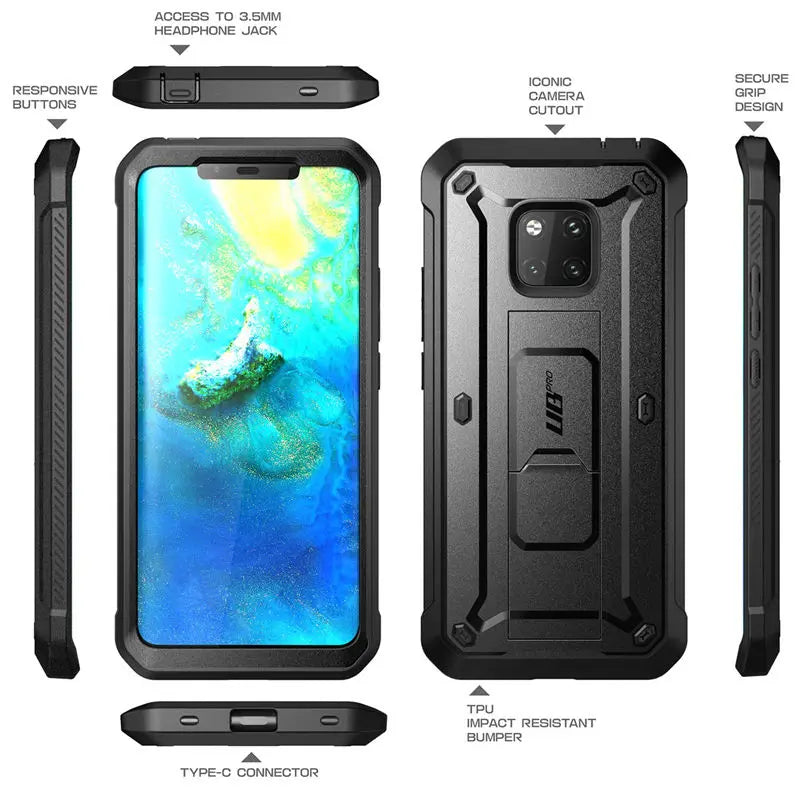 SUPCASE For Huawei Mate 20 Pro Case LYA-L29 UB Pro Heavy Duty Full-Body Rugged Case with Built-in Screen Protector & Kickstand - Caseverse
