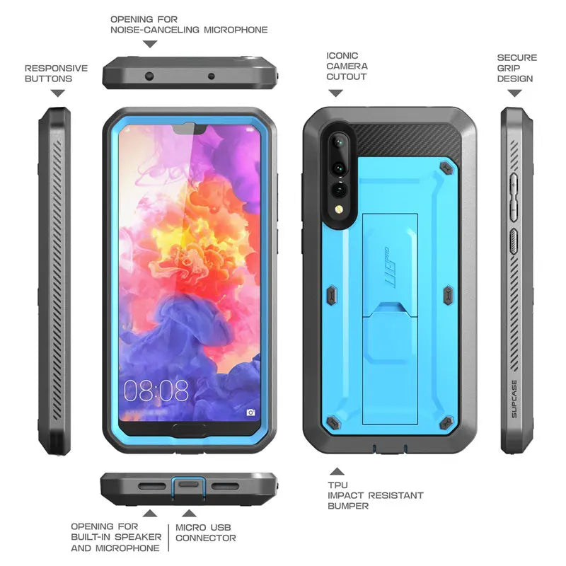 SUPCASE For Huawei P20 Pro Case UB Pro Heavy Duty Full-Body Rugged Peotective Case with Built-in Screen Protector & Kickstand - Caseverse