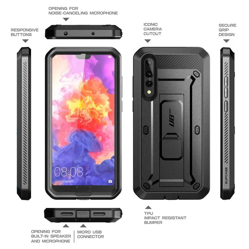 SUPCASE For Huawei P20 Pro Case UB Pro Heavy Duty Full-Body Rugged Peotective Case with Built-in Screen Protector & Kickstand - Caseverse