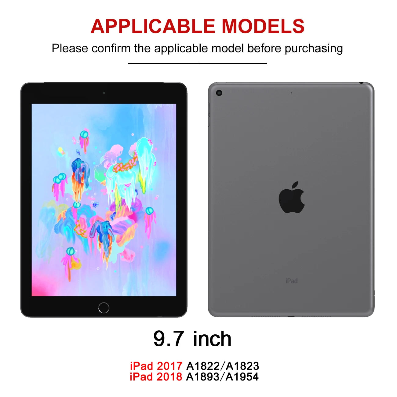 For iPad 9.7'' 2017 Flip Case For 2018 9.7 inch Cases Magnetic For iPad 5 5th 6 6th A1822 A1823 A1893 Smart Leather Cover Funda