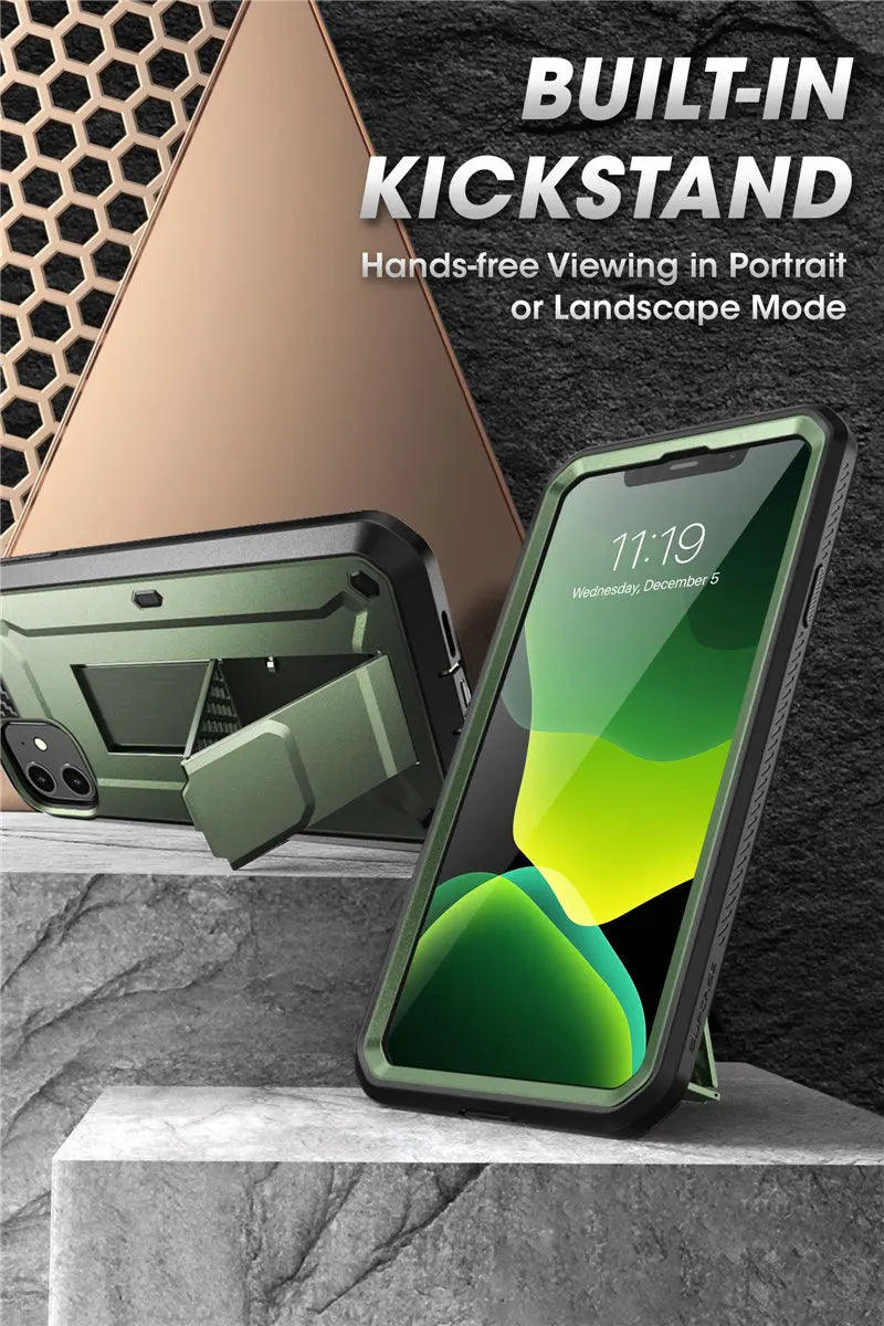 For iPhone 11 Case 6.1" (2019 Release) SUPCASE UB Pro Full-Body Rugged Holster Cover with Built-in Screen Protector & Kickstand - Caseverse