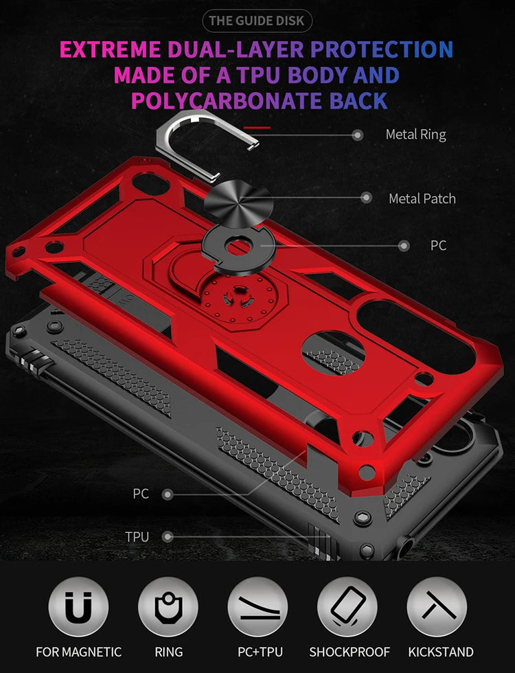 for Moto G8 Power Lite for Phone Moto G 8 Power Lite Case Shockproof Armor Rugged Military Protective Car Holder Magnetic Cover - Caseverse
