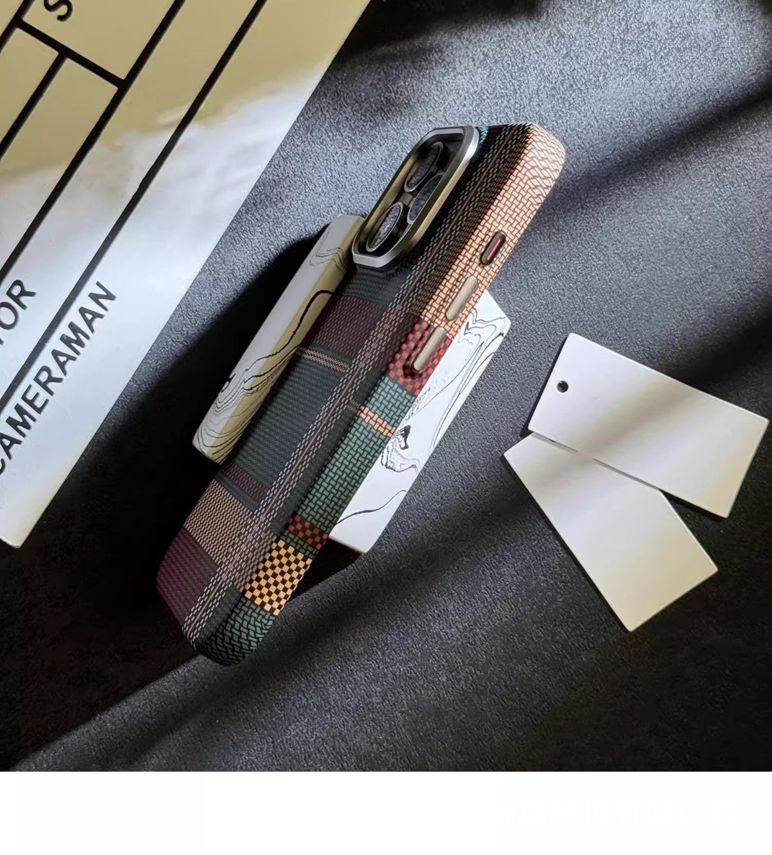 Magnetic Kevlar Carbon Fiber Pattern For iPhone 16Pro 15 Pro Max 14 13 12 Pro Plaid Personalized Phone Case For 12 13 14 Pro Max - Caseverse