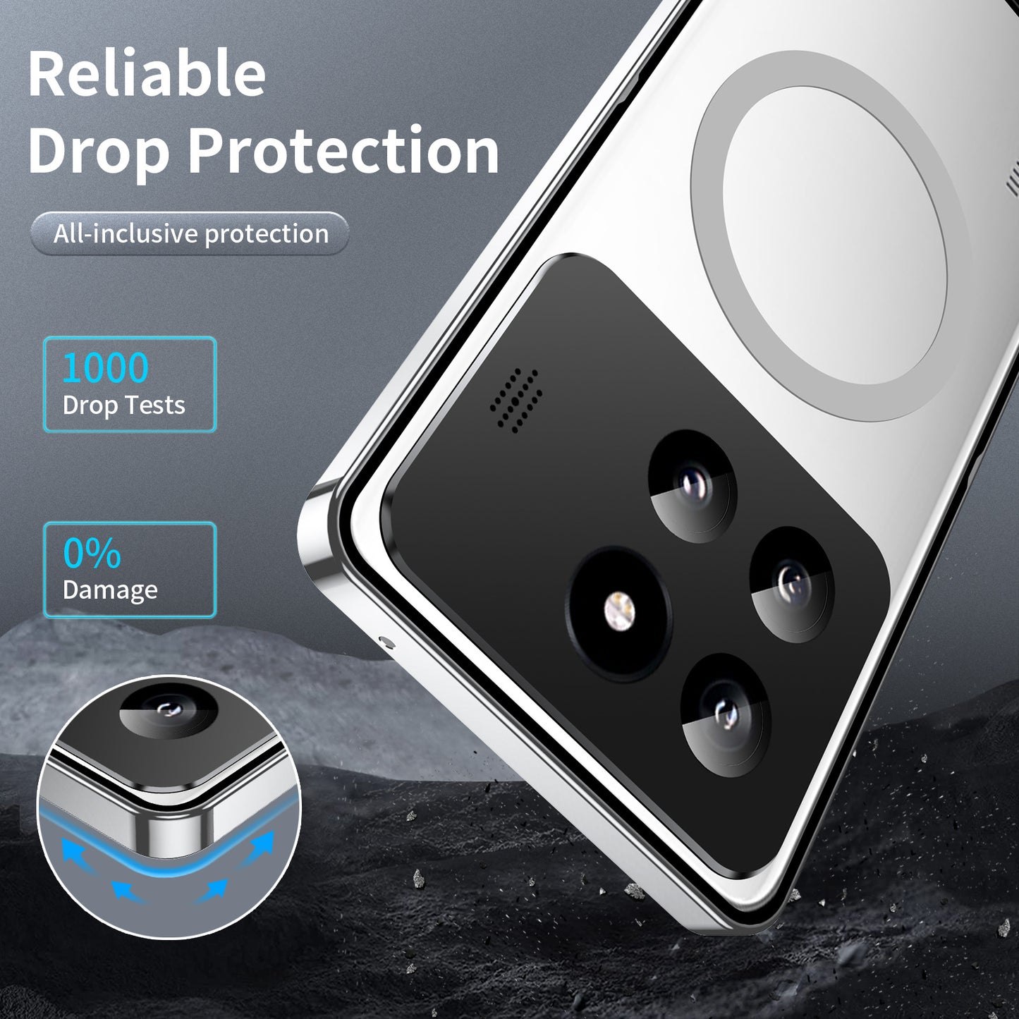 Aluminum Alloy Metal Phone Case For Xiaomi 14pro Xiaomi 13T Pro Aromatherapy Magnetic Magic Shield Anti-fall Protective Case