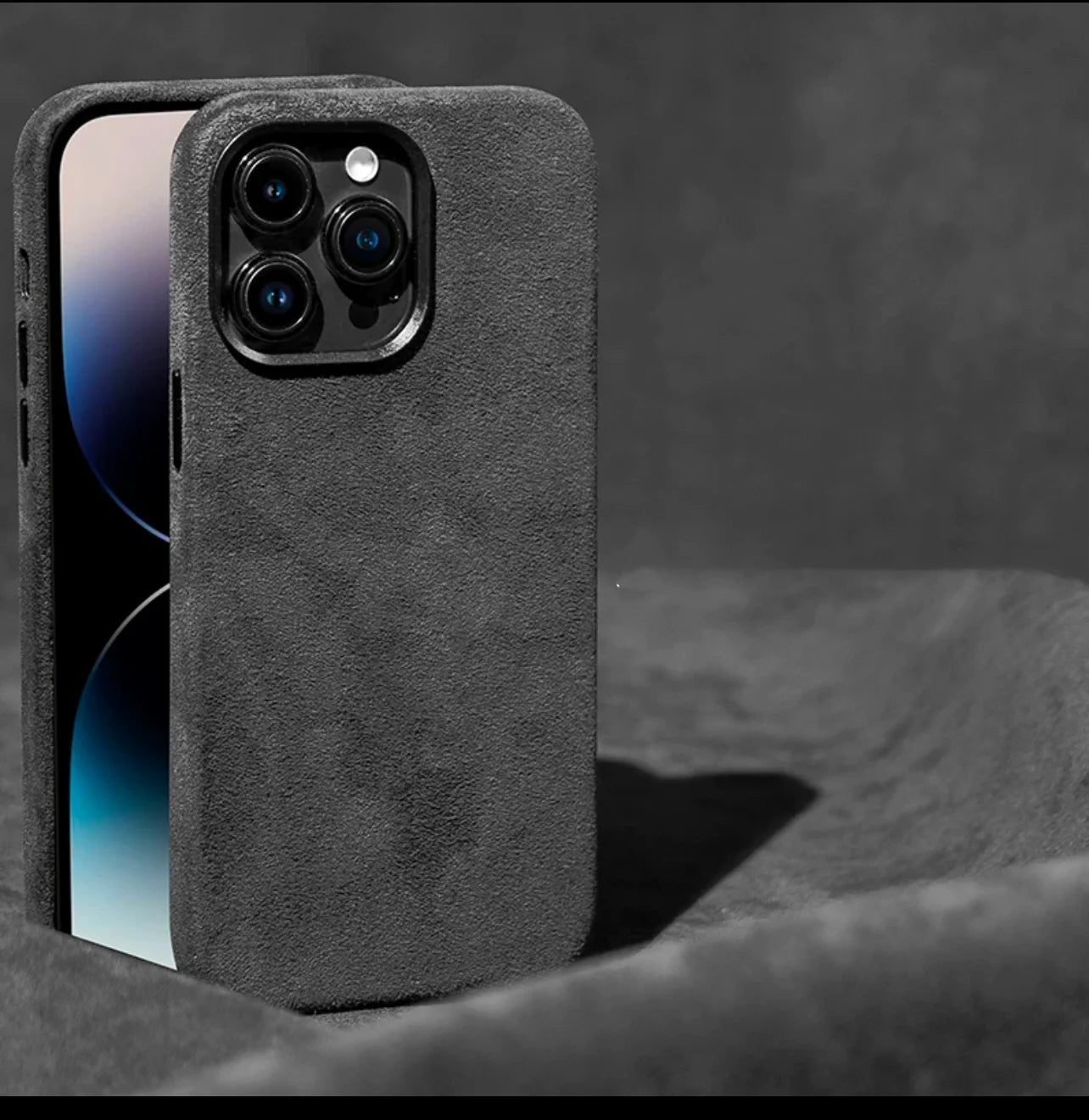 Alcantara Metal Lens Protection Phone Case for iPhone 12 13 14 15 16 Pro Max Magnetic Attraction High-end Imported Suede Cover