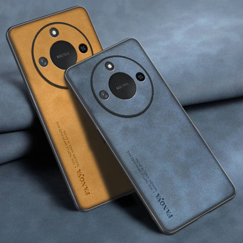 For Honor X9C Smart Case Luxury PU Leather Phone Case For Honor X9C Smart Back Cover Matte Silicone Shockproof Full Protection - Caseverse