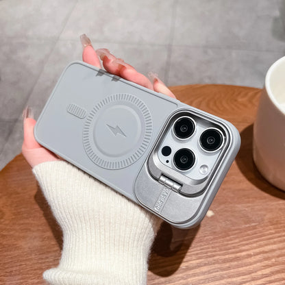 Magnetic metal bracket phone case suitable for iPhone 16 15 14 13 Pro Max lens large window protective cover